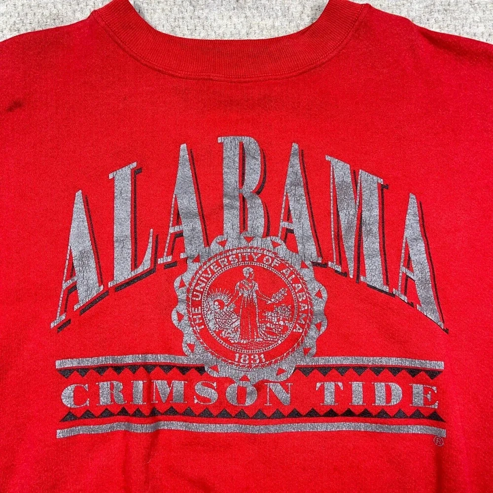 Vintage Alabama Crimson Tide Sweatshirt Men XXL Crewneck Cut Off Sleeveless Vest
